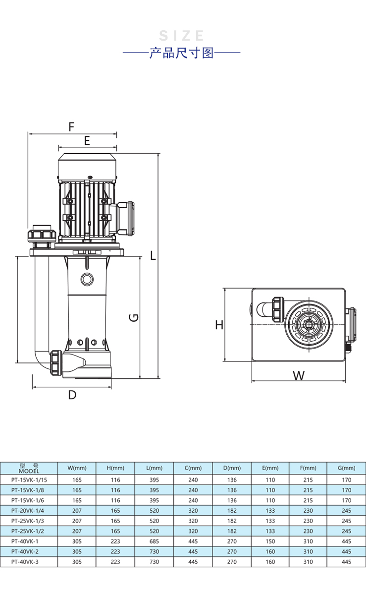 立式泵尺寸圖