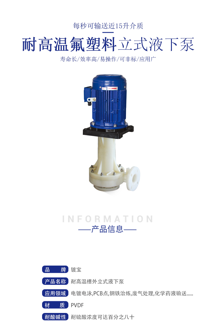 可空轉氟塑料立式泵